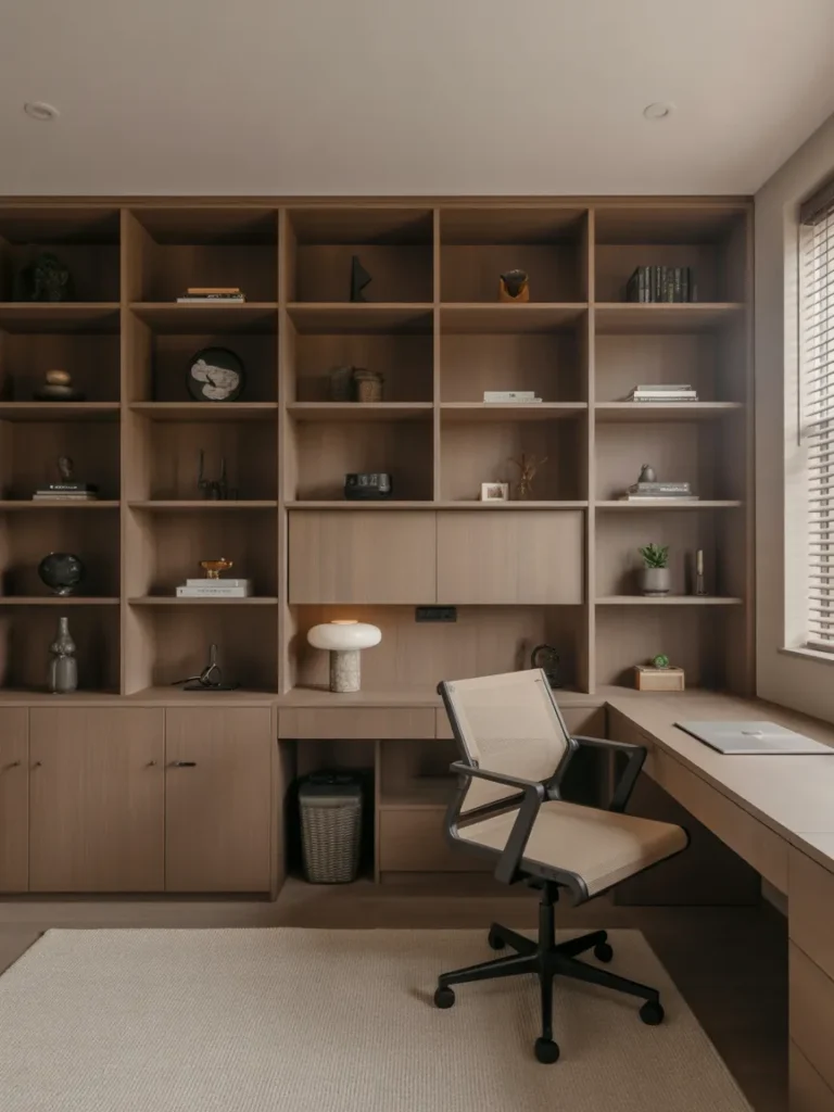 Home Office with Built-In Custom Cabinetry