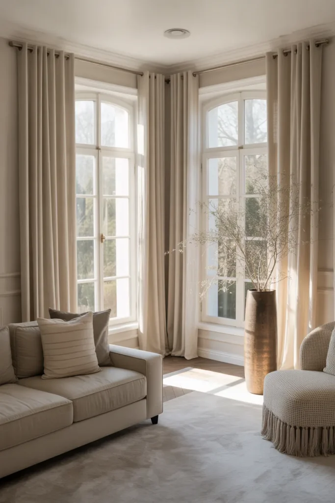 Incorporate Floor-to-Ceiling Curtains
