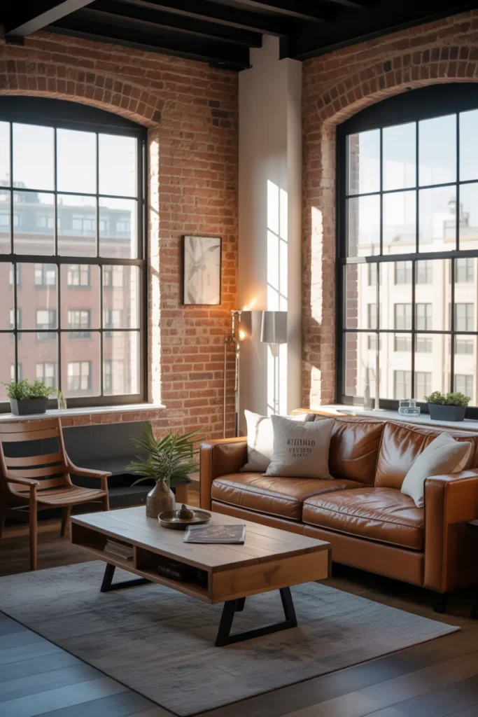 Industrial Chic Apartment Living Room