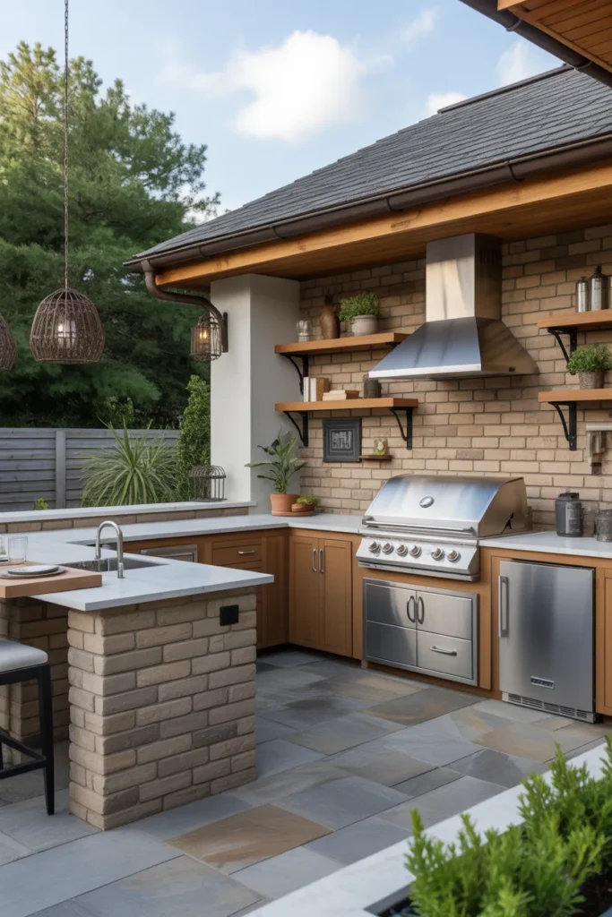 L-Shaped DIY Outdoor Kitchen