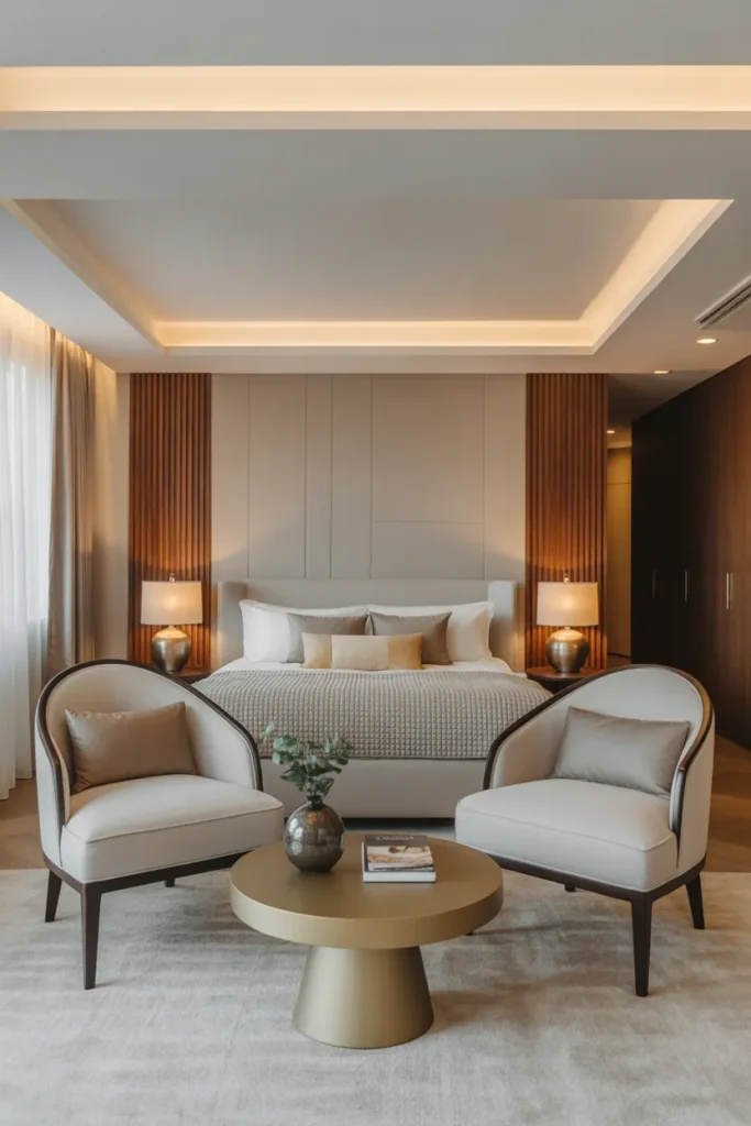 Luxe Bedroom with a Sitting Area