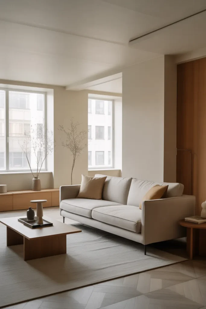 Minimalist Apartment Living Room with Clean Lines