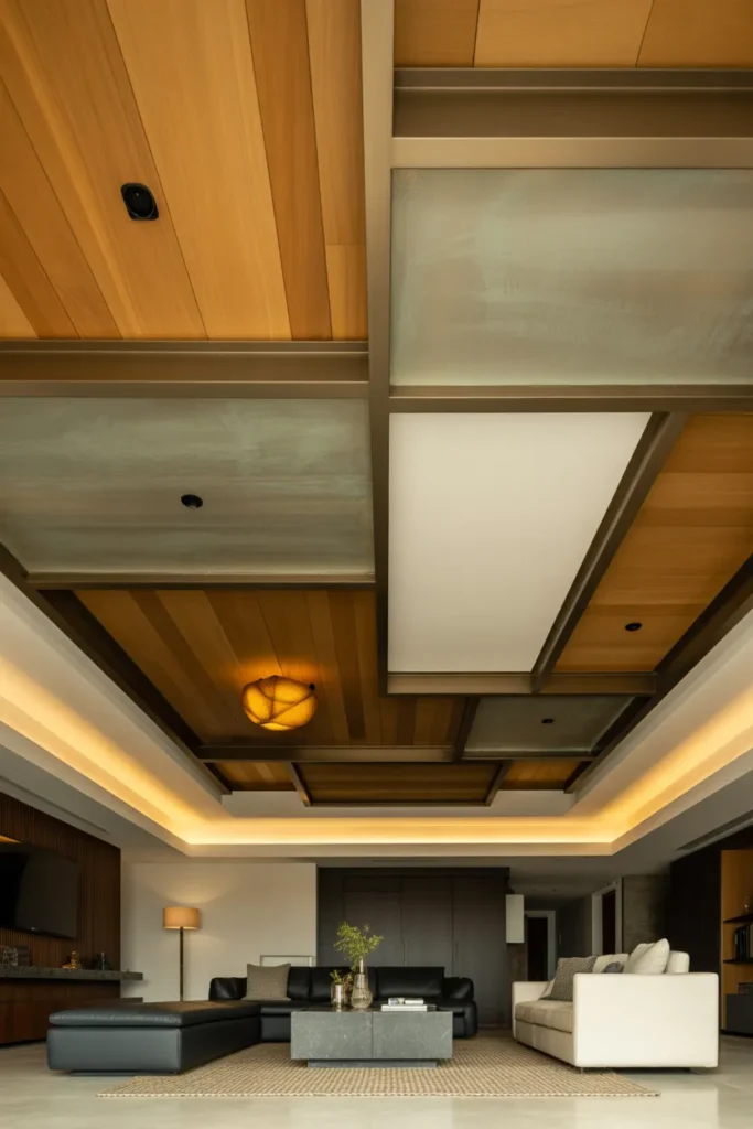 Mixed Material Ceiling Design for a Custom Look