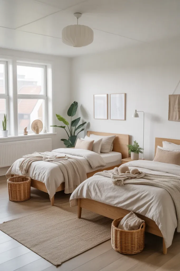  Modern Scandinavian Shared Bedroom