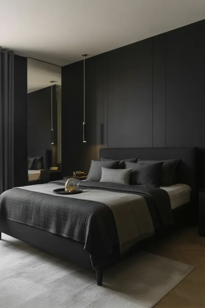  Moody Black Bedroom with Modern Styling