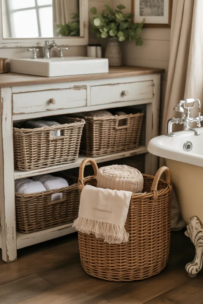Rustic Woven Basket Organization