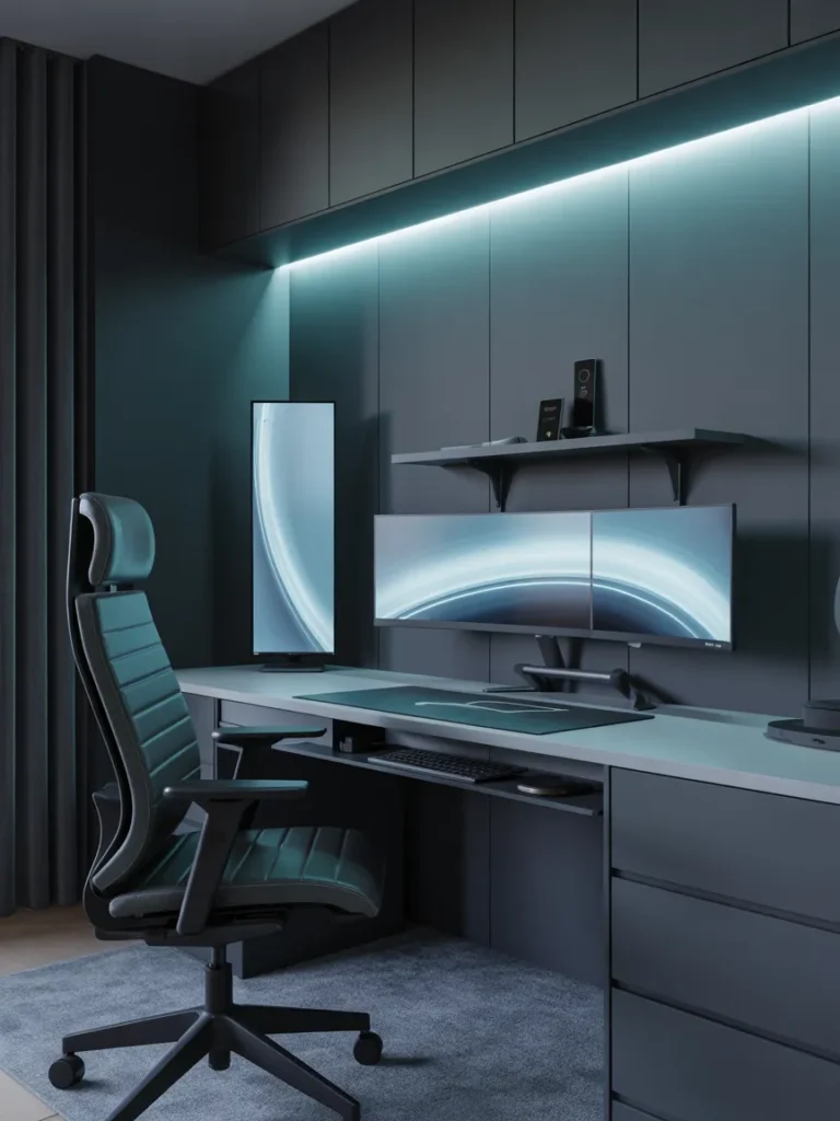 Smart Home Office with Integrated Technology