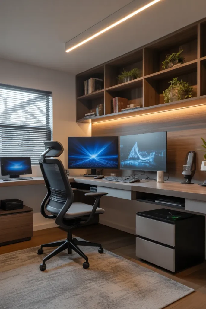 Smart Home Office with Integrated Technology