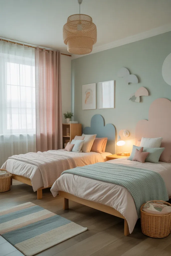  Soft Pastel Shared Bedroom