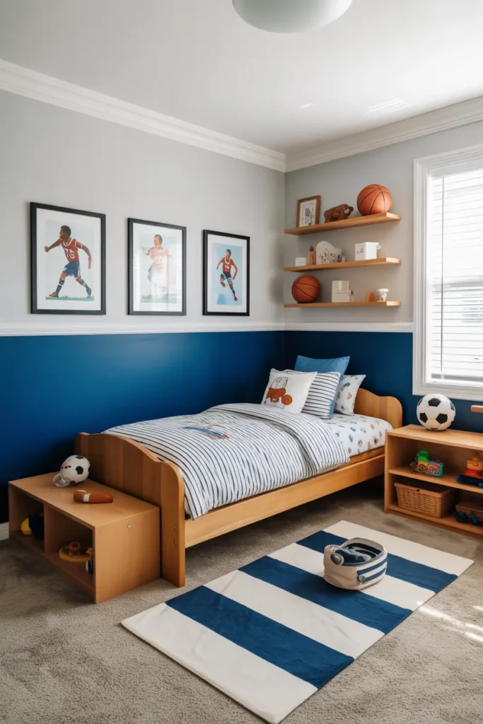   Sports-Themed Toddler Bedroom