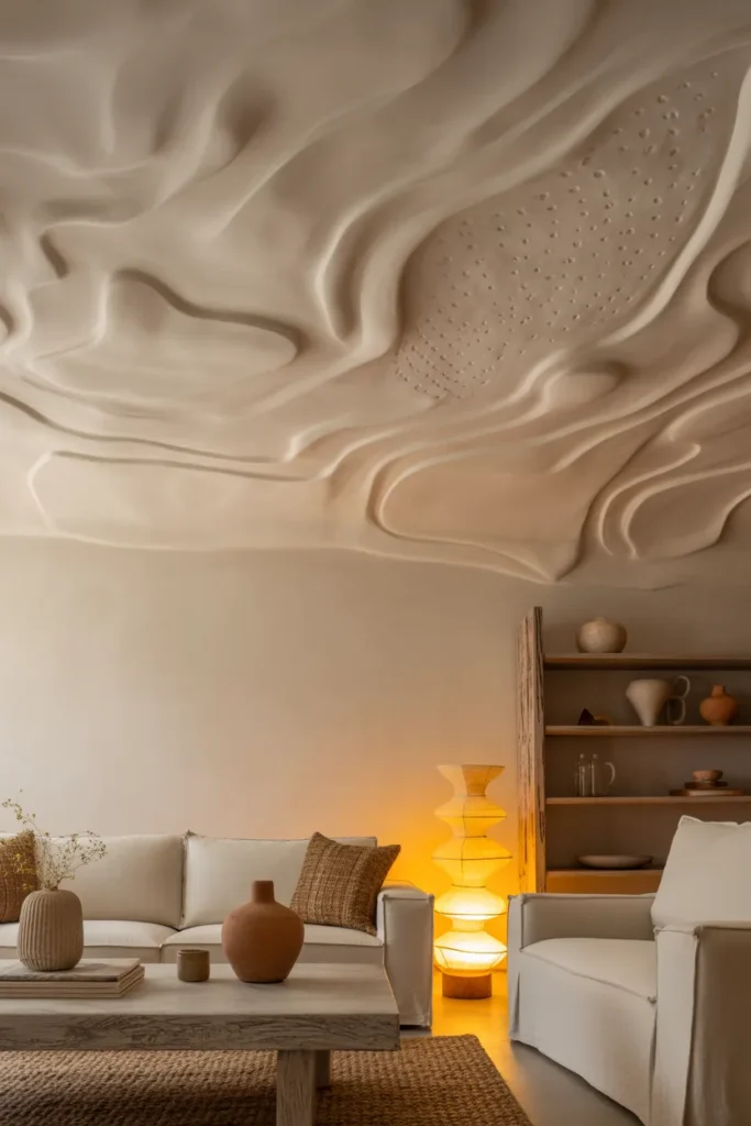 Textured Plaster Ceiling for Artistic Character