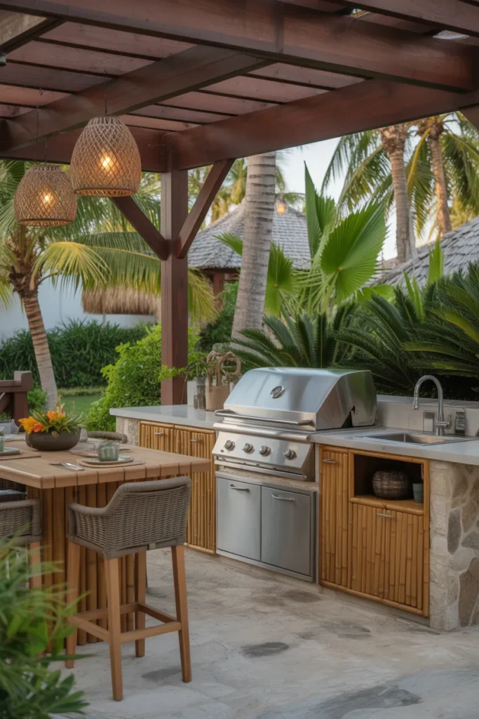 Tropical Outdoor Kitchen Retreat