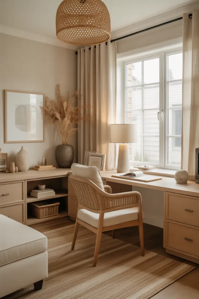 Warm Neutral Home Office Retreat
