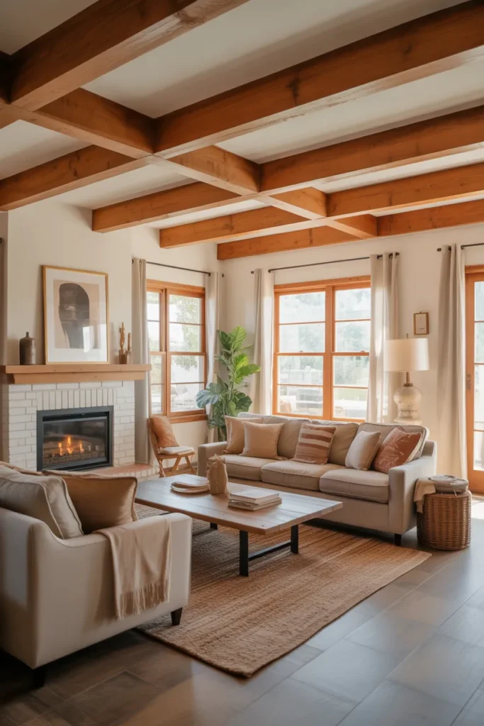 Wooden Beam Ceiling for Rustic Charm