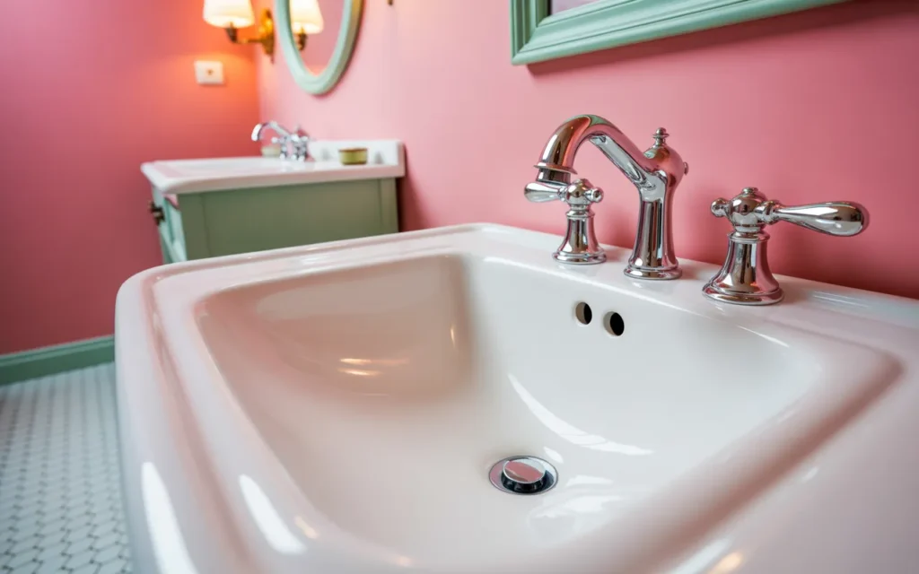 pink and green bathrooms