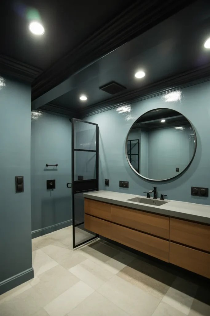   Black Ceiling Bathroom for a Dramatic Modern Look