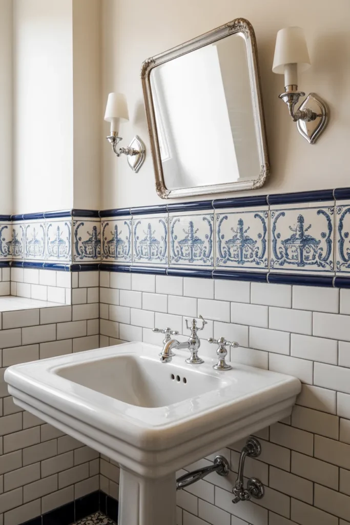  Timeless White and Blue Delft Accent Tiles