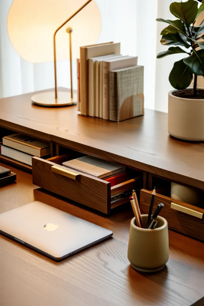  Office Desk with Built-In Drawers