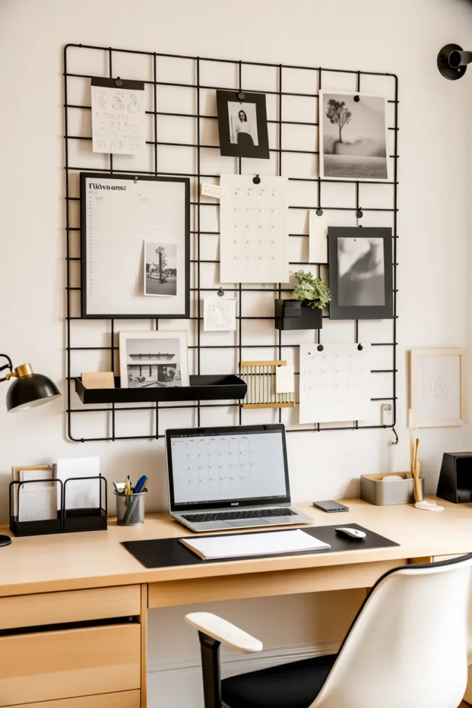 Organize Your Office with a Stylish Wall Grid Panel