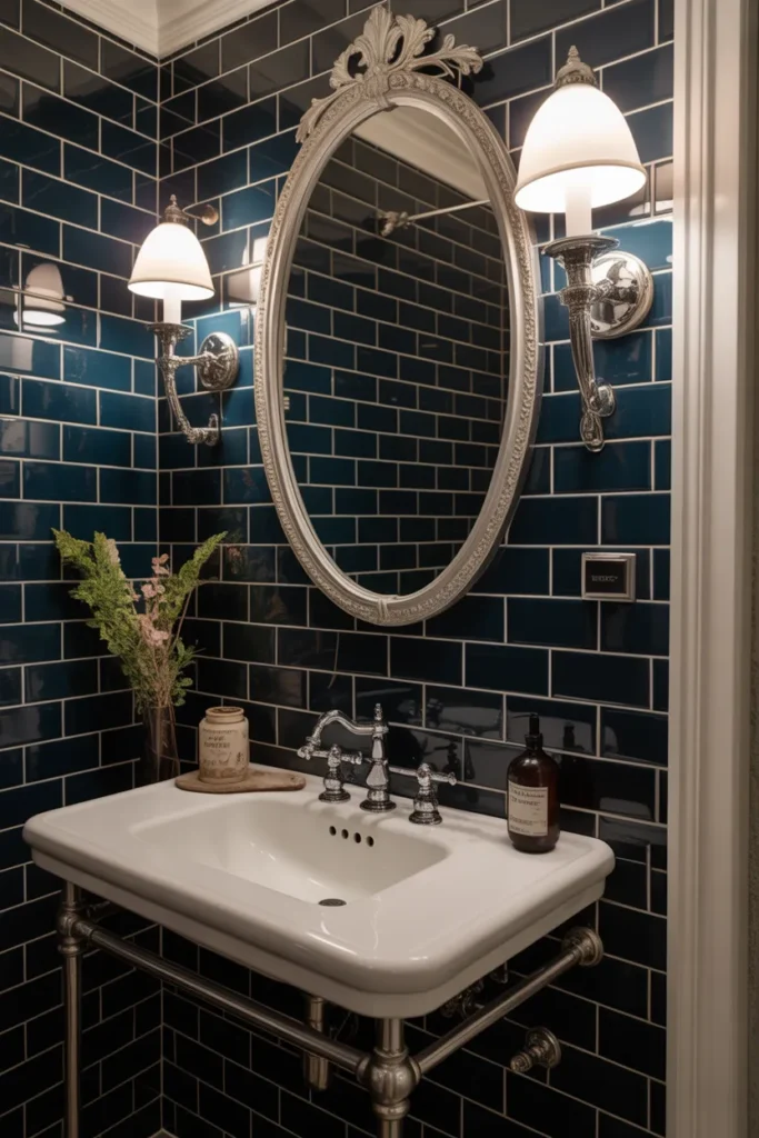  Timeless Black Subway Tile Bathroom with Vintage Charm