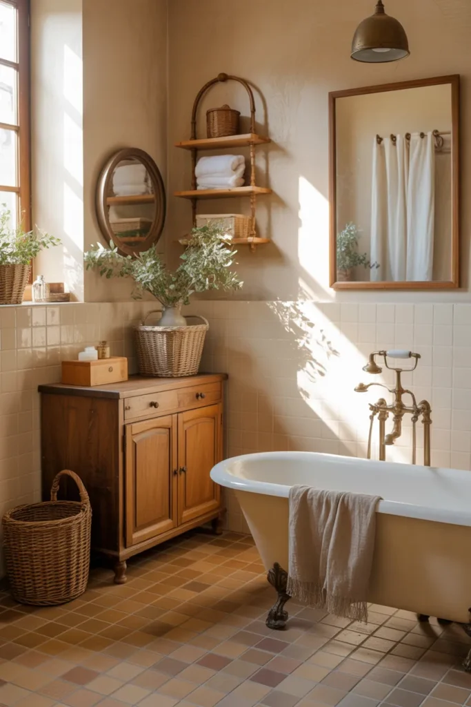   Warm Terracotta Vintage Floor Tiles