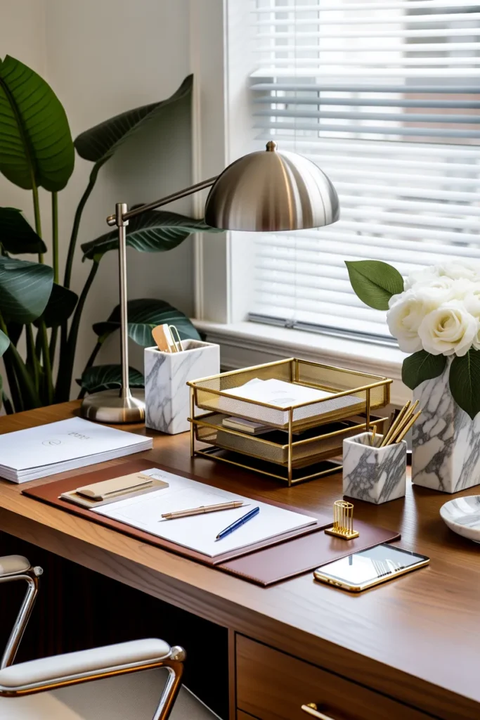   Luxury Marble Office Desk Decor