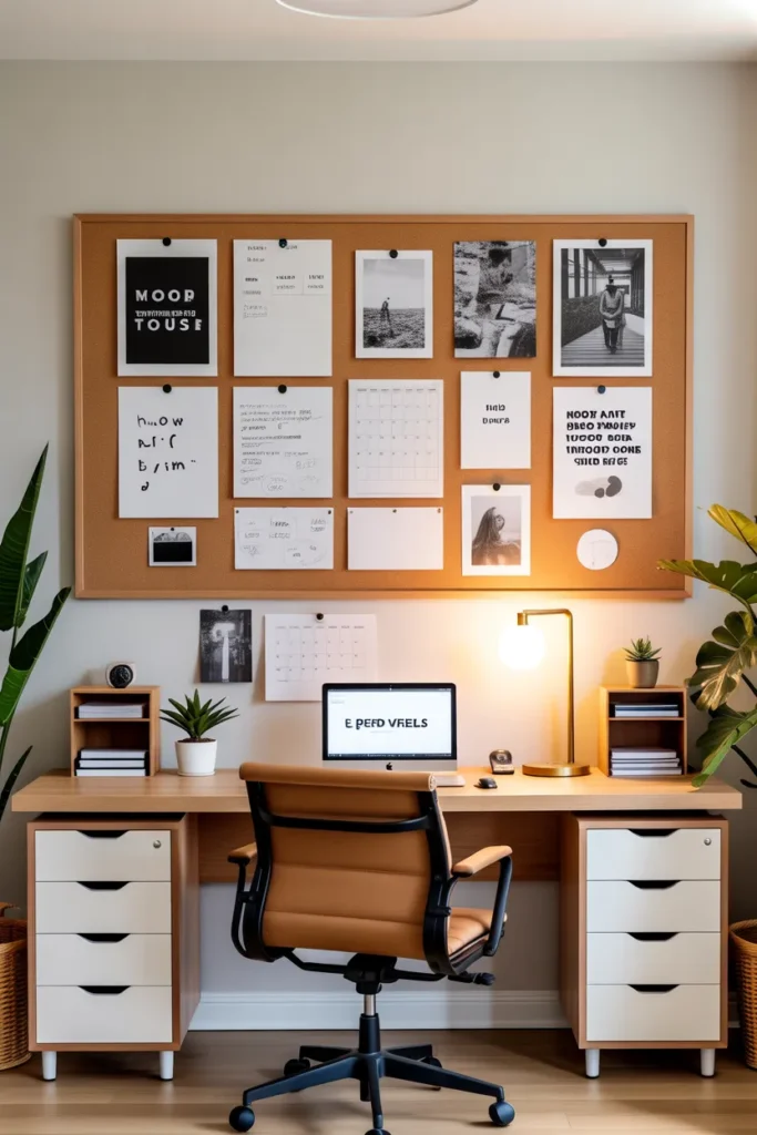 Decorate with a Large Cork Board for Style and Function
