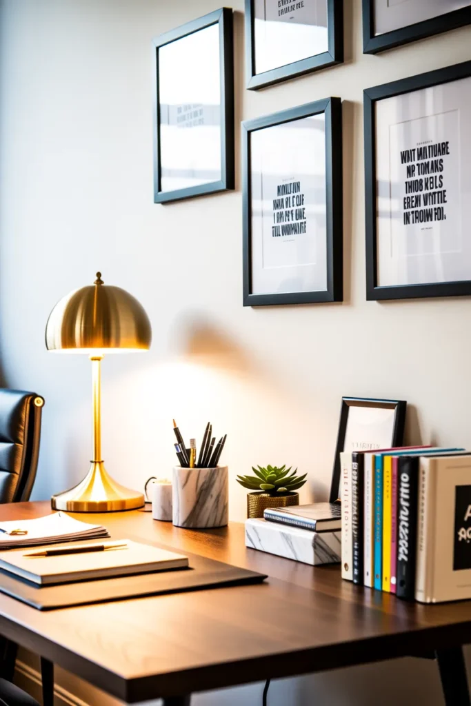  Office Desk Decor with Inspirational Wall Art
