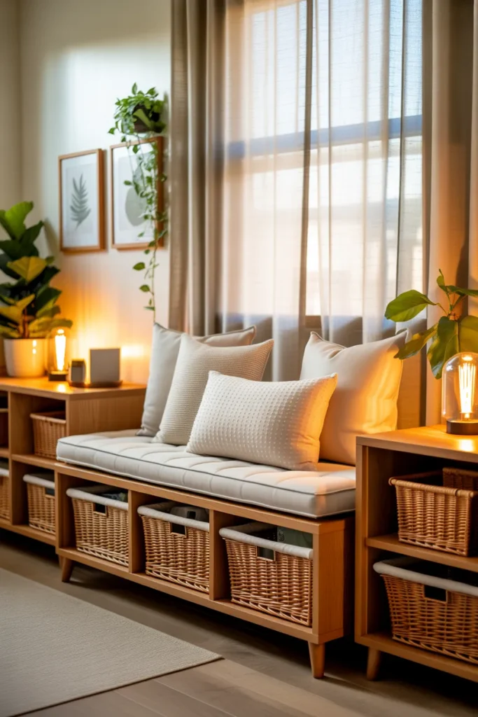  Multi-Functional Storage Bench with Hidden Organization