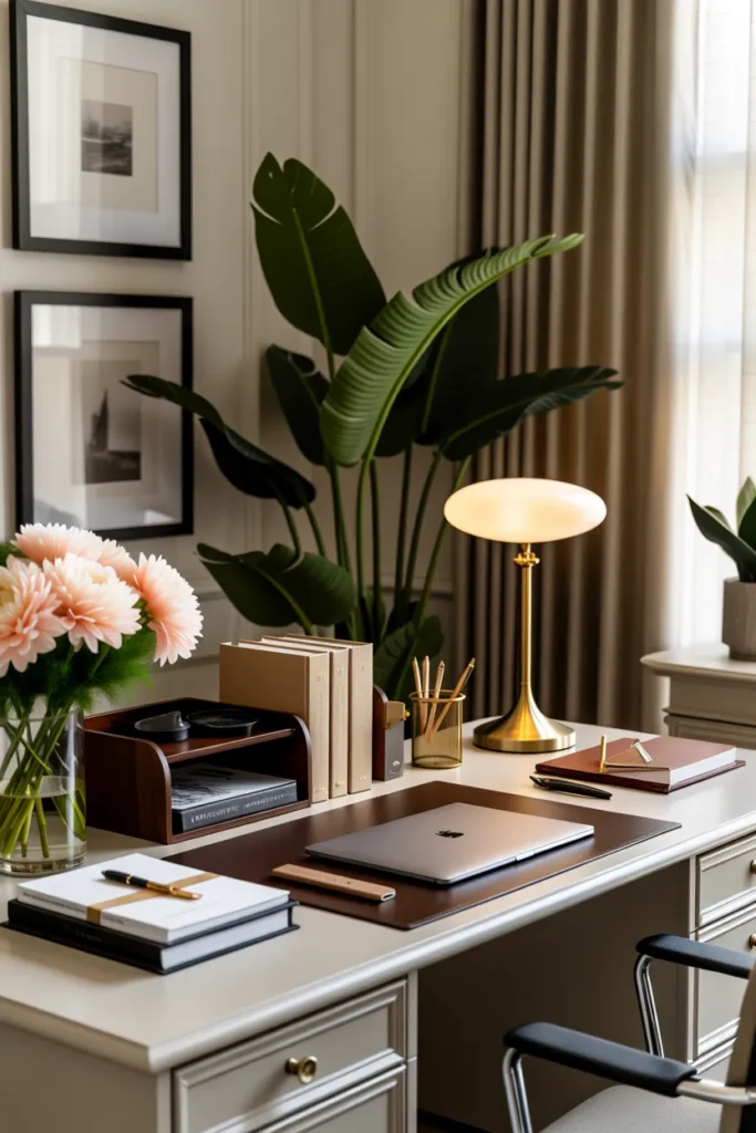  Elegant Office Desk with Timeless Decor