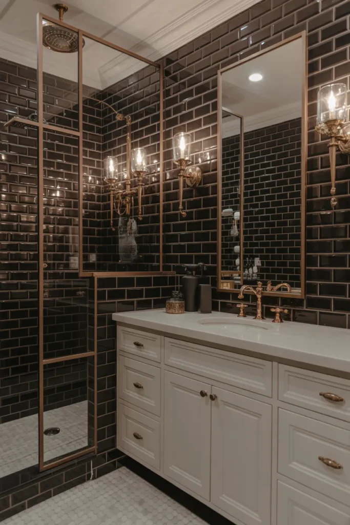  Timeless Black Subway Tile Bathroom with Modern Luxury Details