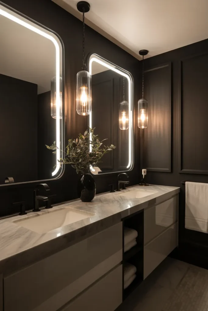  Luxury Black Bathroom with Hotel-Inspired Elegance
