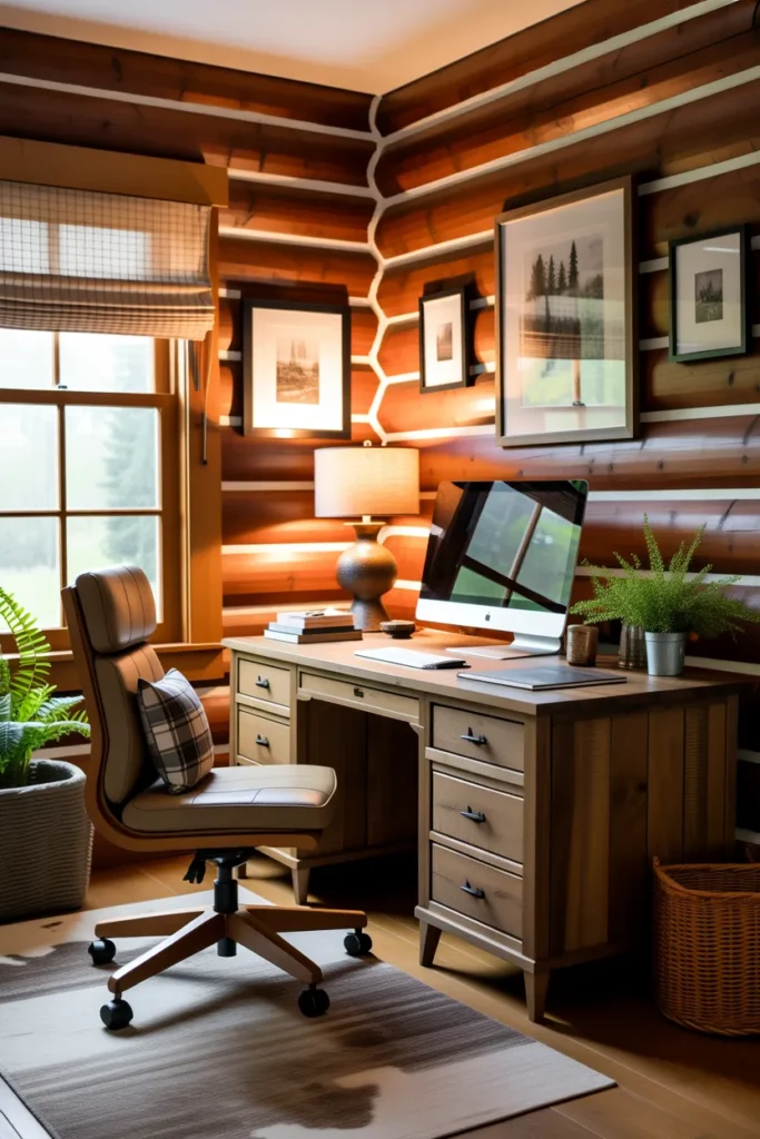  Cozy Cabin-Style Rustic Office