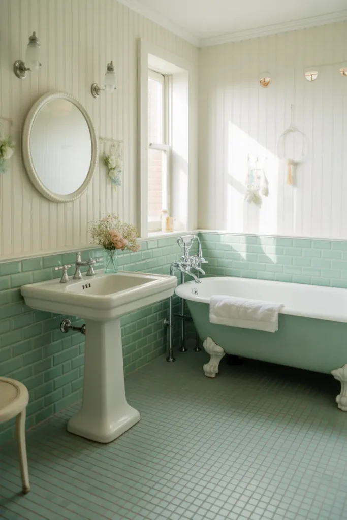  Soft Pastel Penny Tile Flooring