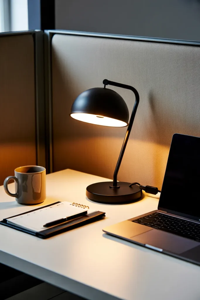 Create a Cozy Workspace with a Soft Desk Lamp