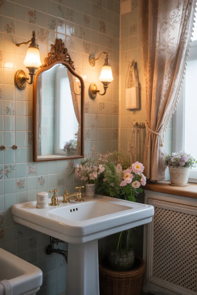  Vintage Floral Ceramic Wall Tiles