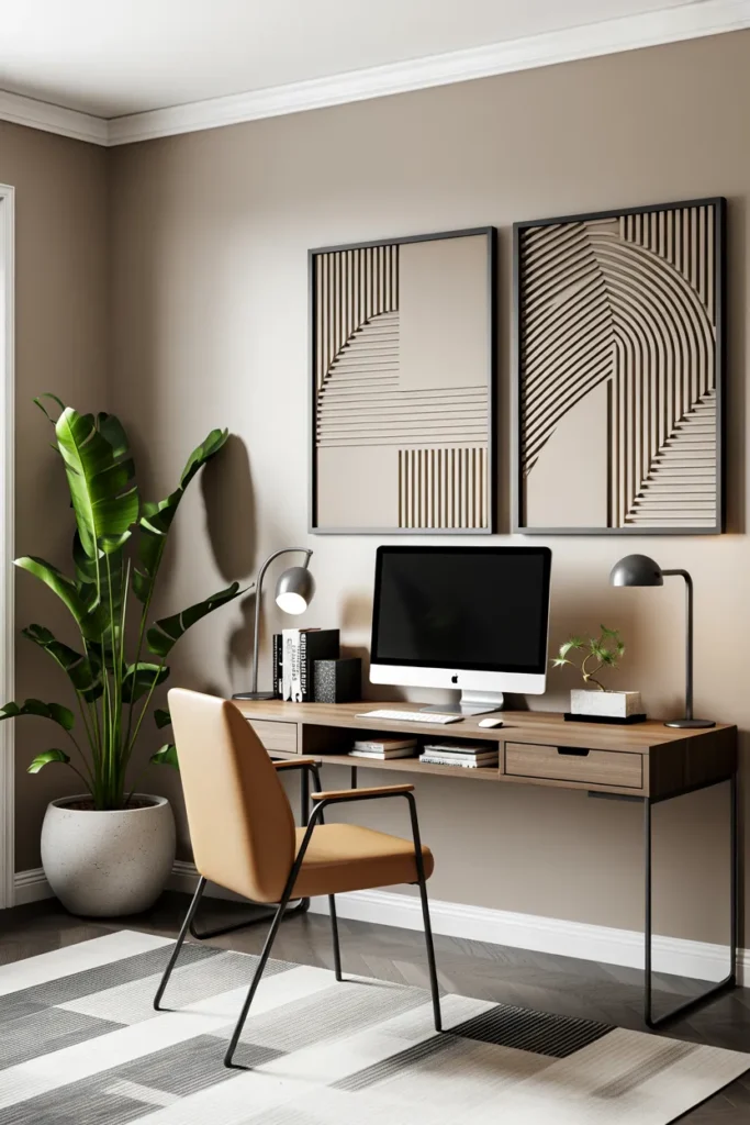 Style Your Workspace with Modern Geometric Wall Art