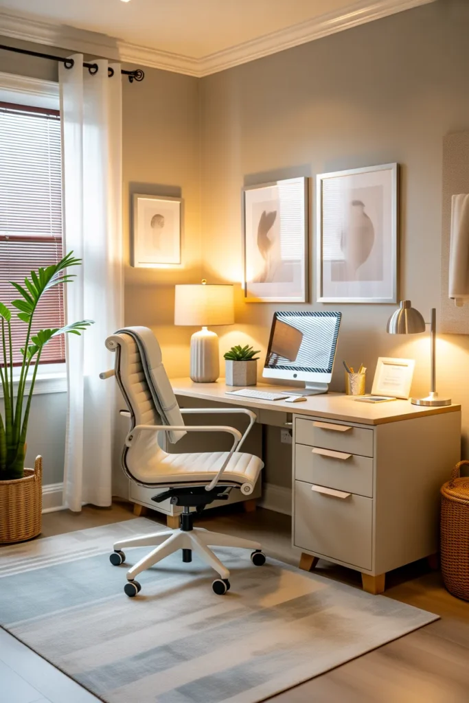   Neutral Color Palette for a Relaxing Office Atmosphere