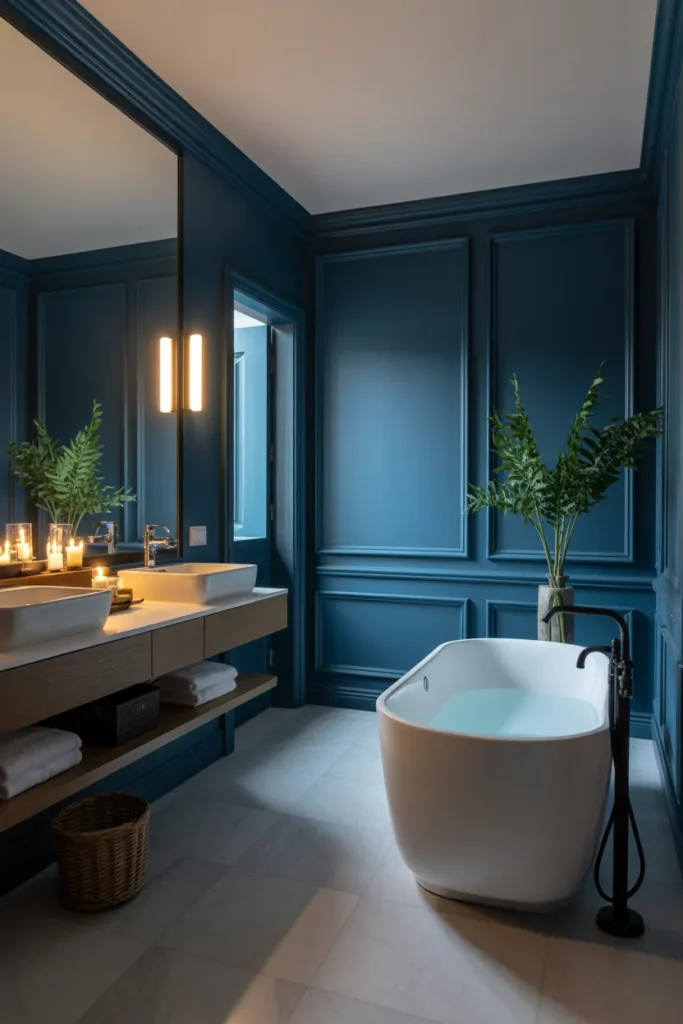Black and Blue Luxury Spa Bathroom