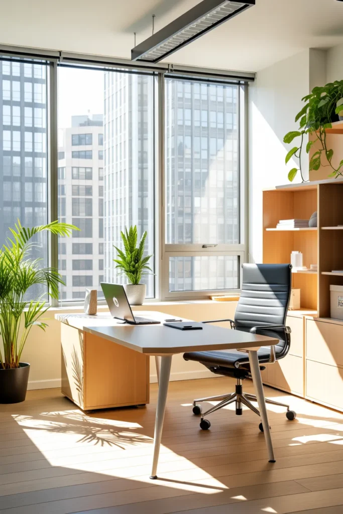  Bright Office with Floor-to-Ceiling Windows