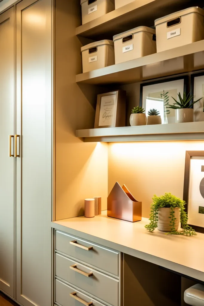   Built-In Storage for an Organized Workspace