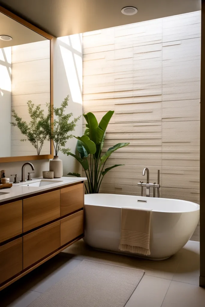  Calm Japandi Bathroom with Balanced Natural Elements