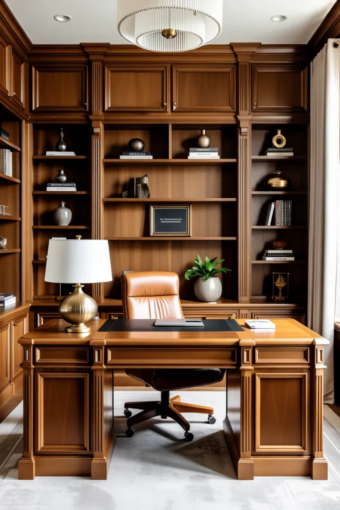  Elegant Office with Floor-to-Ceiling Built-Ins
