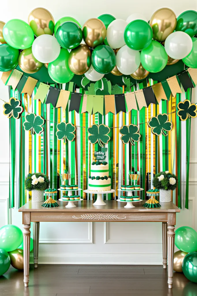  Green and Gold Balloon Party Decor