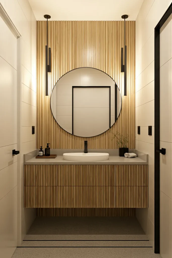  Light Wood Slat Accent Wall