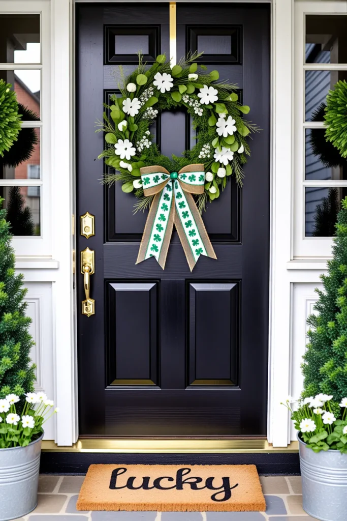  Lucky Green Front Door Wreath