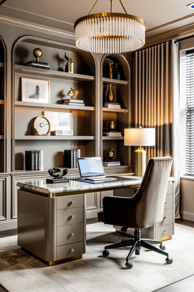   Luxury Office with Marble Accents