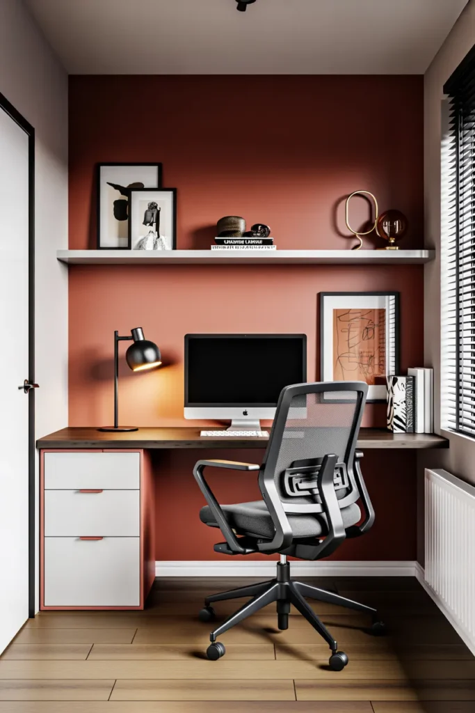  Office with Statement Accent Wall
