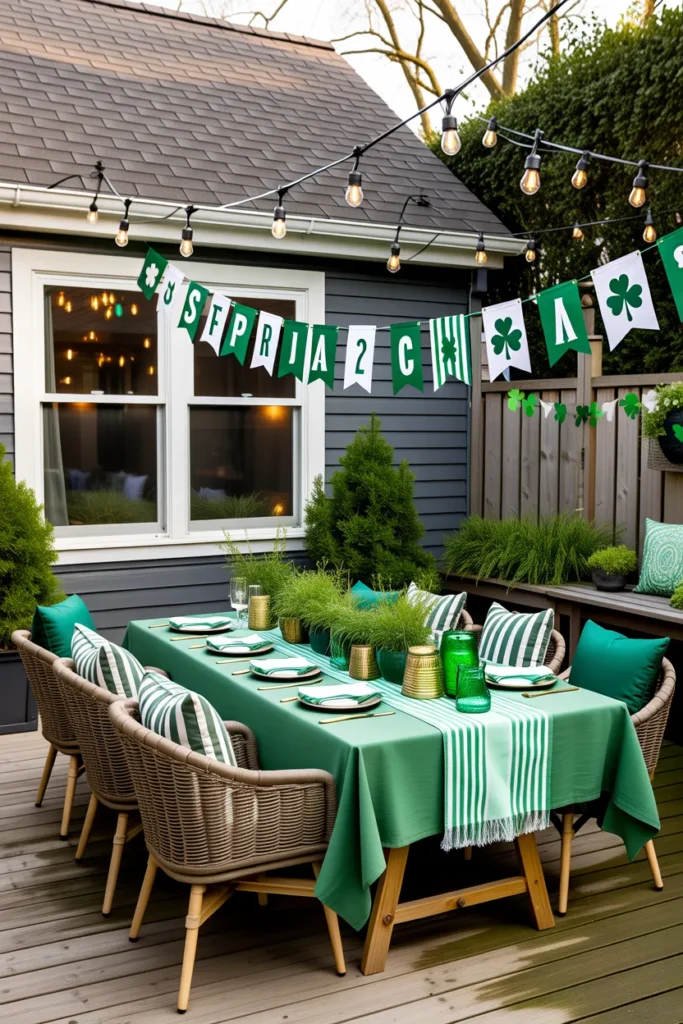   Outdoor St. Patrick's Day Party Setup