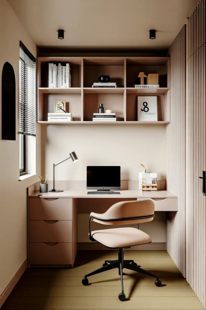  Small Office with Wall-Mounted Desk